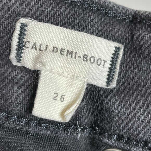 Madewell Jeans Cali Demi-Boot Bootcut Women Black Size 26 Faded Black‎ Stretch - Picture 4 of 9